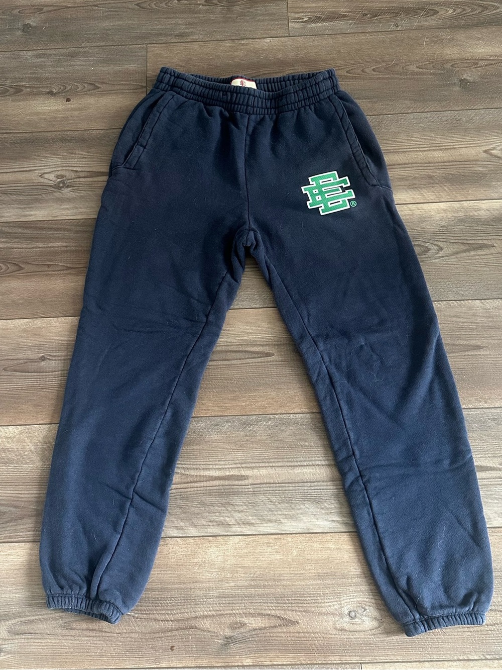Rare Eric Emanuel NY Classic EE Logo Mens Sweatpants L Navy/Green